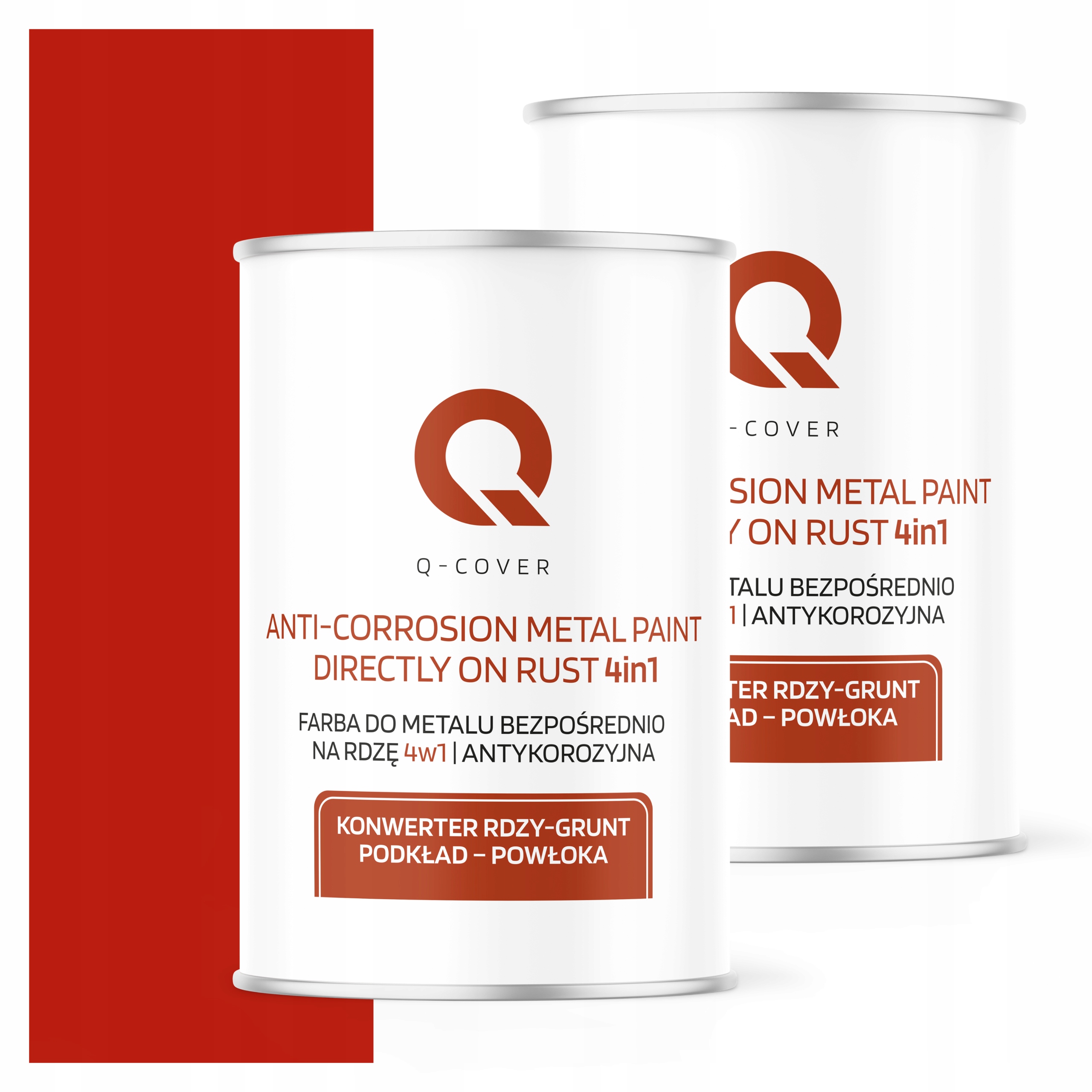Farba Priamo na hrdzu Kov Pozinkovaný Hliník Oceľ 1L 4v1 Mat Červená