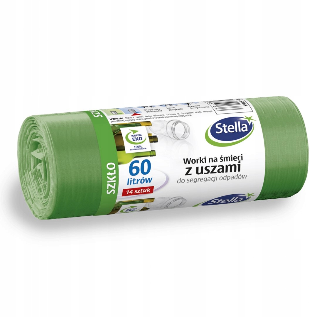 

Worki do segregacji śmieci zielone 60L 14 Szkło