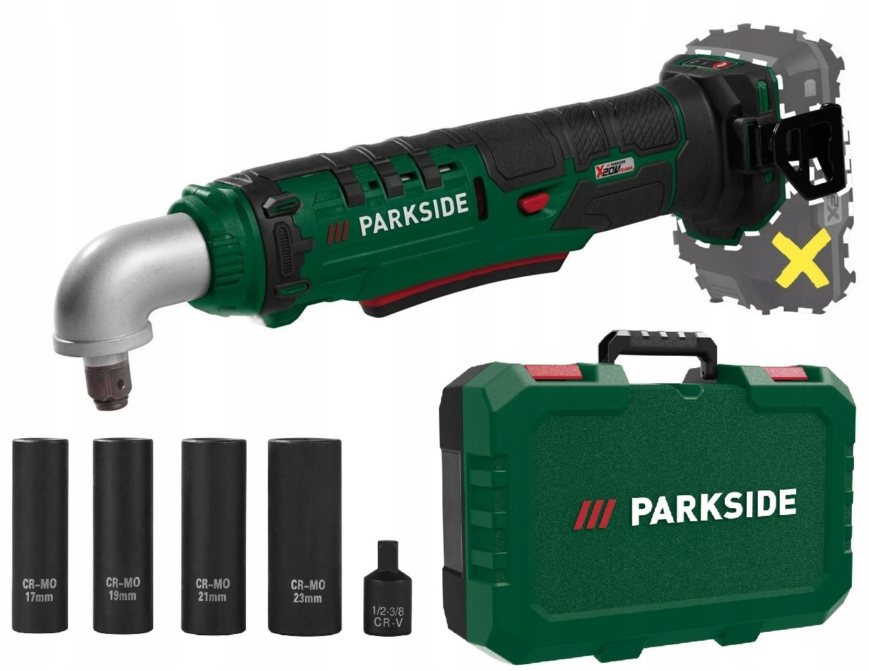 Parkside Akumulatorowa grzechotka 20 V , Paws 20 A1 Mocma 76 Nm nasadki