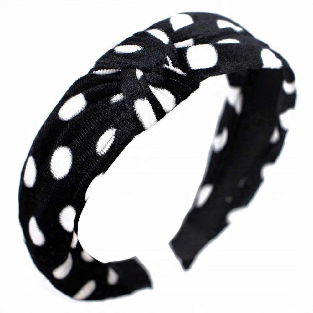

Opaska Do Włosów węzeł Kropki czarna Pin Up turban