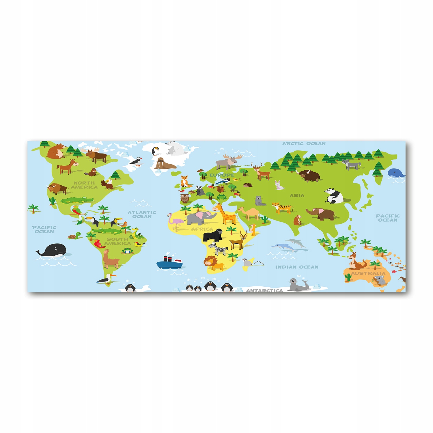 

Foto obraz akryl zdjęcie Mapa zwierzęta 125x50 cm