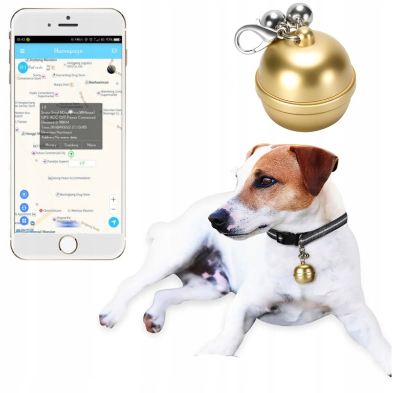 Lokalizator Gps dla Psa Kota Zwierząt Obroża Android iOS Wodoodporny IP67