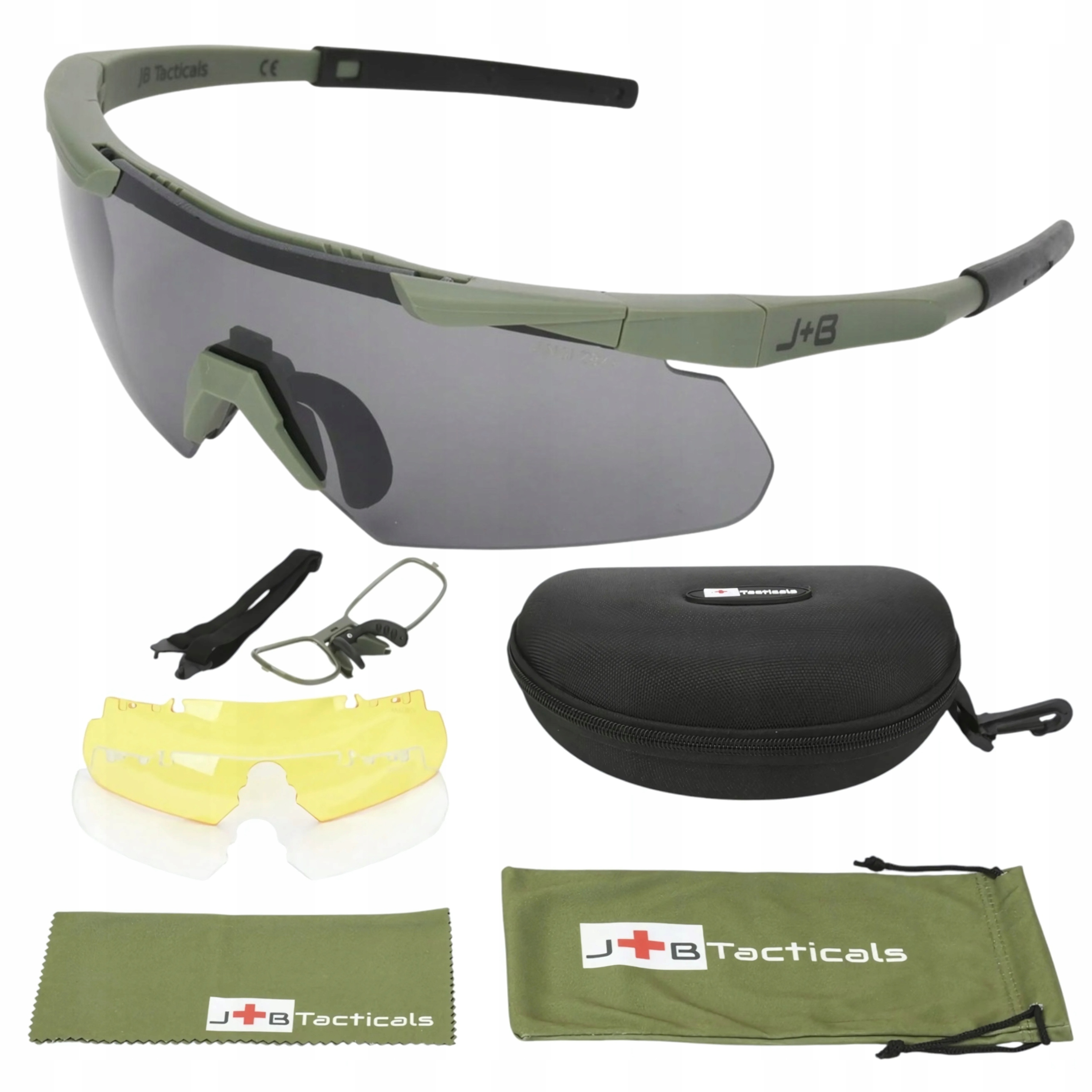 Okulary Ochronne Strzeleckie Taktyczne Wojskowe Antifog JB01F Twarde Etui