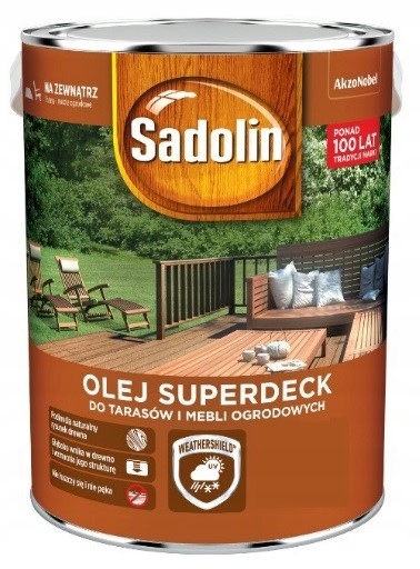 Olej do drewna tarasów płotów elewacji Sadolin Superdeck 5L