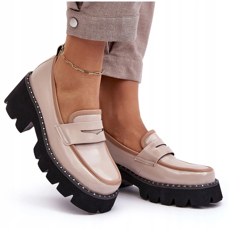 Dámské Kožené Mokasíny D&a MR870-32 Béžové 36