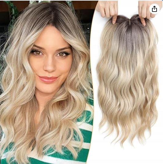 Topper Morichy s krajkou Clip in hair blond s odrostem 55 cm RH6/8A60B#