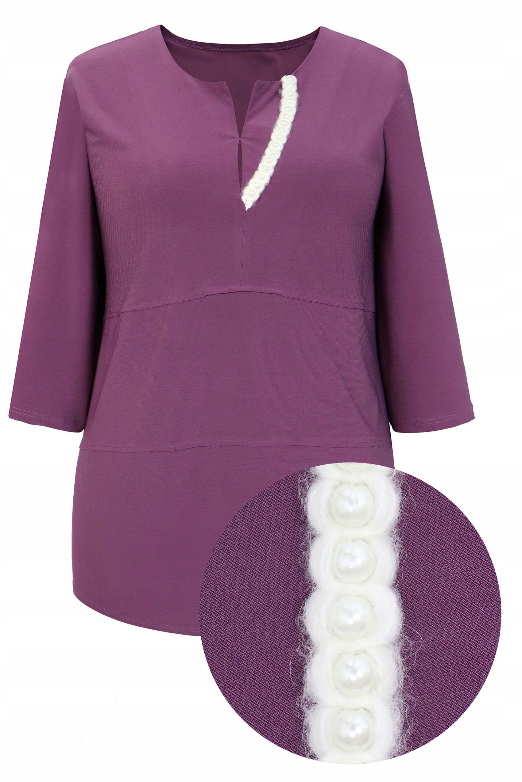 

Bluzka prosta klasyczna z perełkami 4XL 52 54