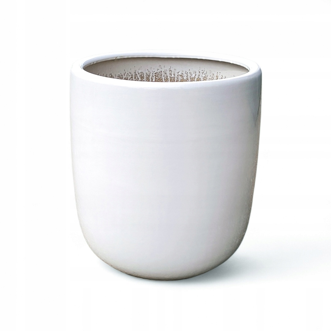 Osłonka doniczka ceramika ozdobna biała na kwiaty