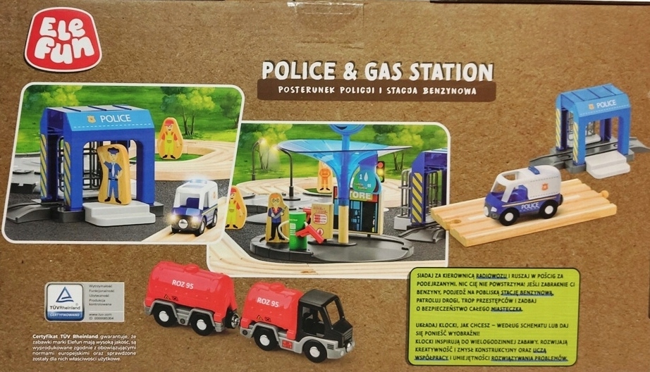 ELEFUN POSTERUNEK POLICJI I STACJA BENZYNOWA DREWNIANE TORY +POJAZD 56 EL. Kod producenta 5905817260089