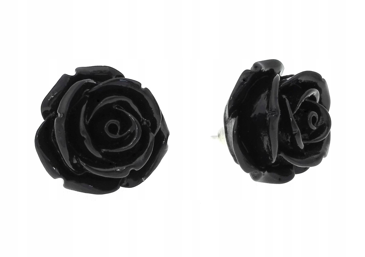 

Kolczyki róże kwiat czarny 18 mm