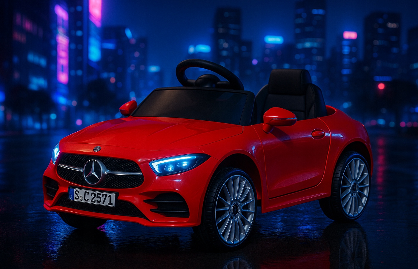 Auto akumulator pilot skóra EVA samochód dzieci MERCEDES CLS350 czerwony