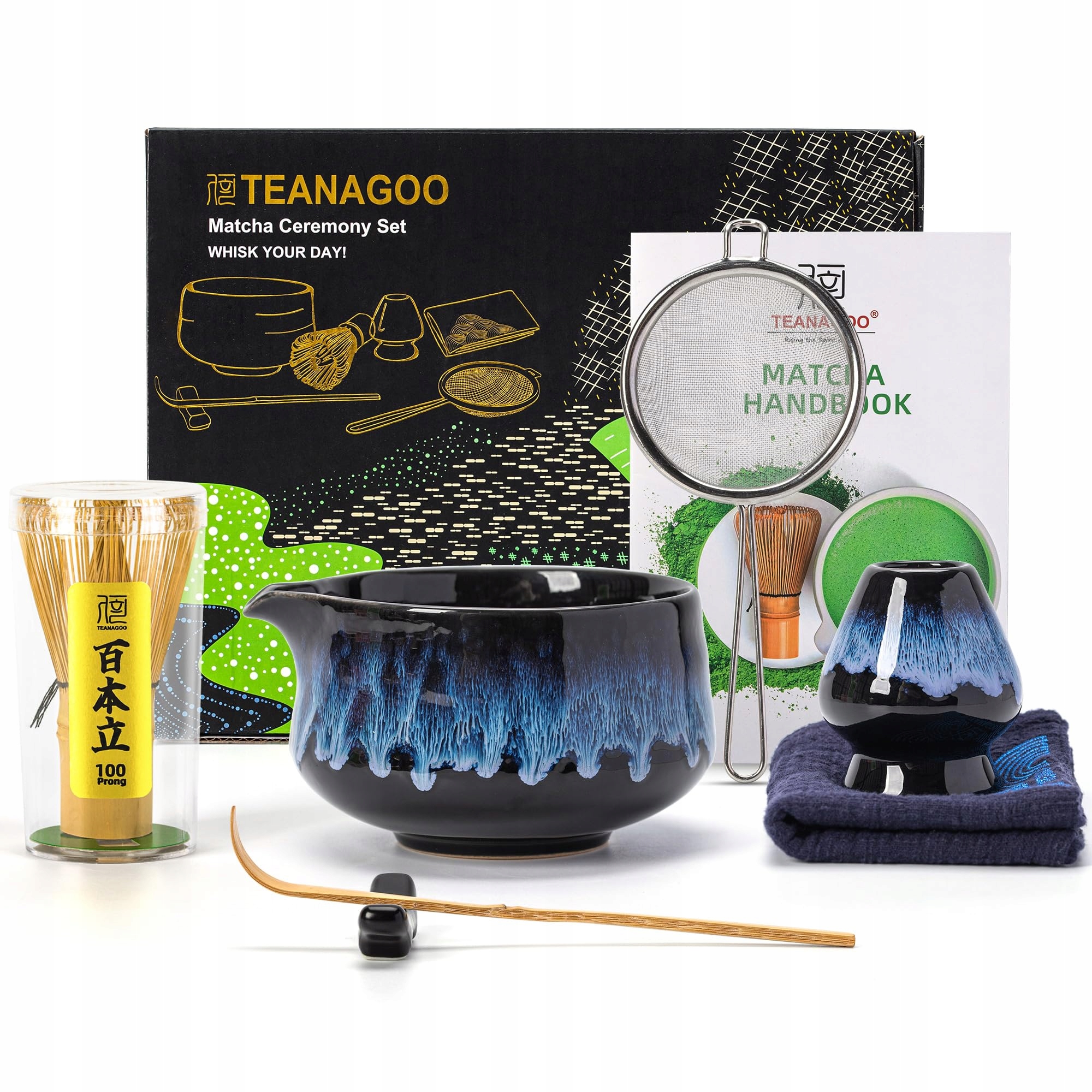 Teanagoo Sada Matcha Miska s hubičkou Chawan Lžička na Matcha