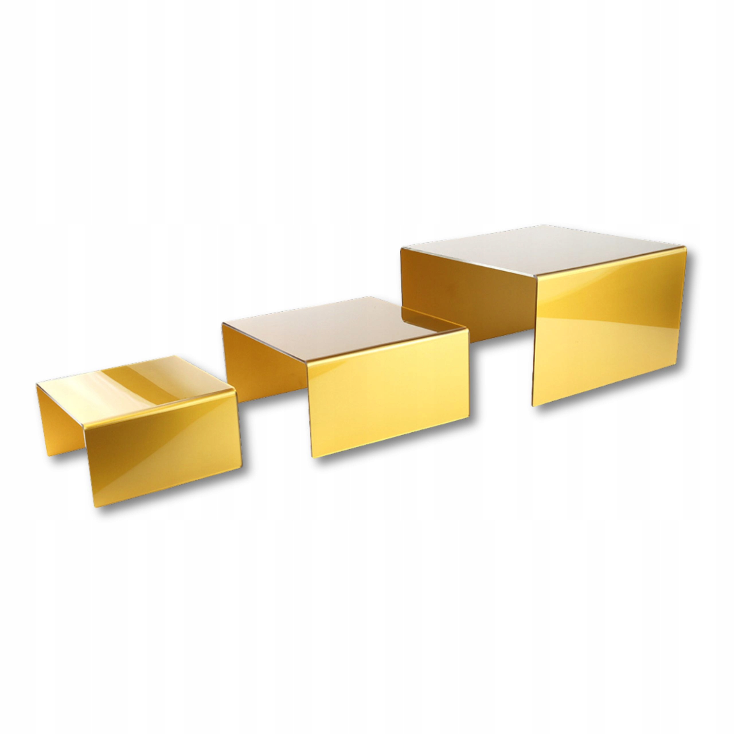 Podest na Słodki Stół Zestaw złote monoporcje babeczki patery stojak Plexi