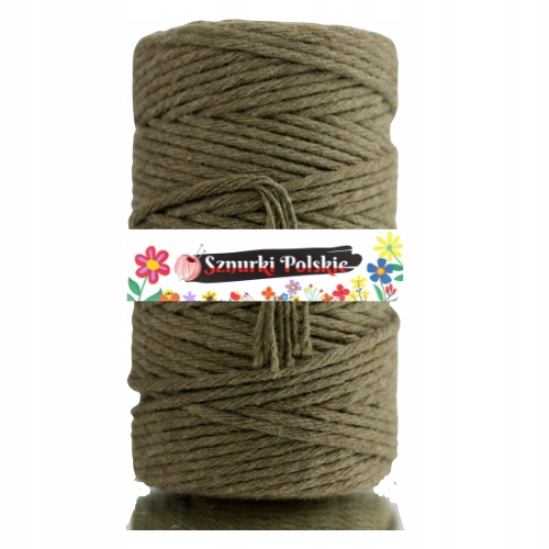 Sznurek bawełniany do makramy Khaki 60m 2mm