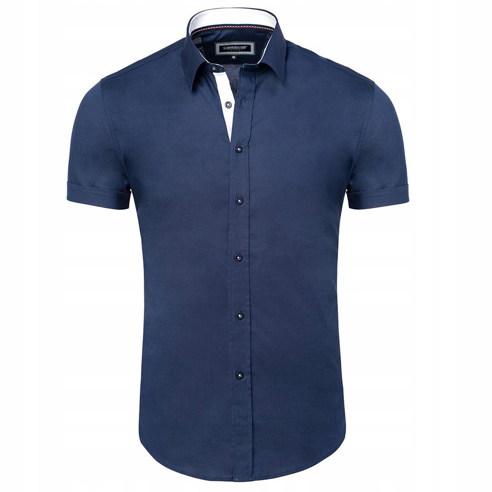 Carisma košile pánská 9102 krátký rukáv slim fit XL tmavě modrá