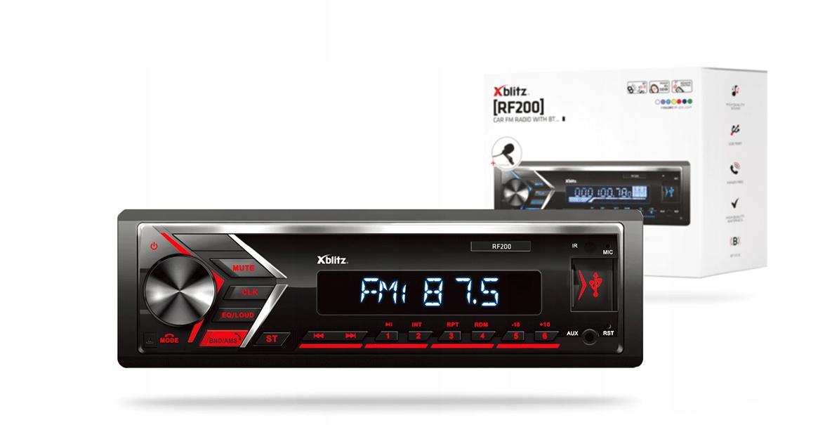 Xblitz RF200 Radio Bluetooth USB RENAULT CLIO 3 Komunikacja Bluetooth