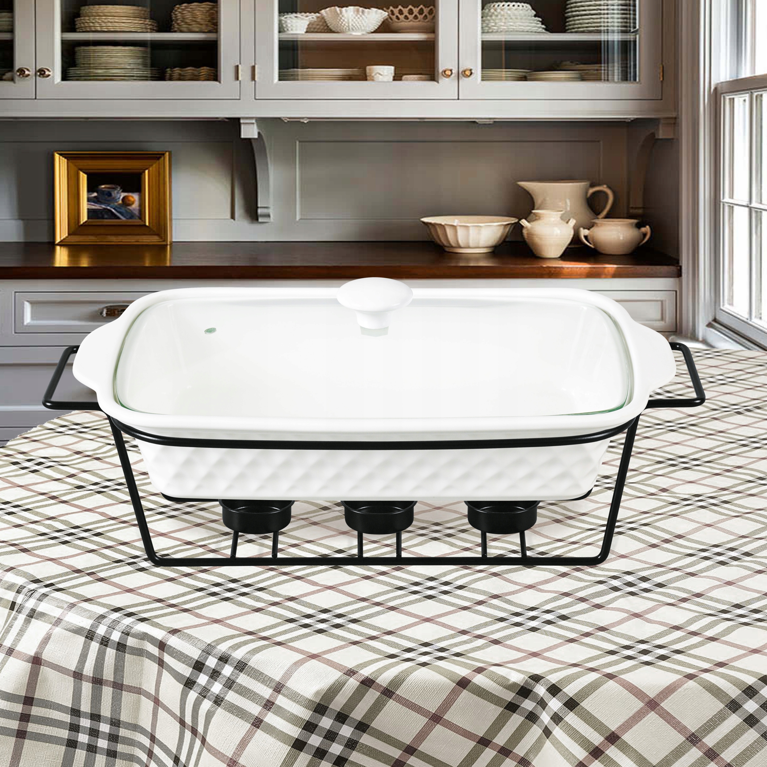 NACZYNIE CERAMICZNE ŻAROODPORNE STELAŻ PODGRZEWACZ DO POTRAW TEALIGHT 1,1 L Marka Maestro