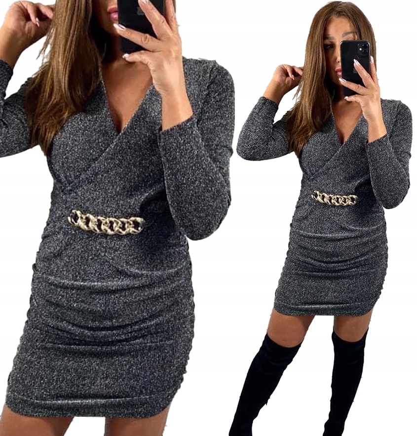 Šaty Elegantní Večerní Se Třpytkami vel 46