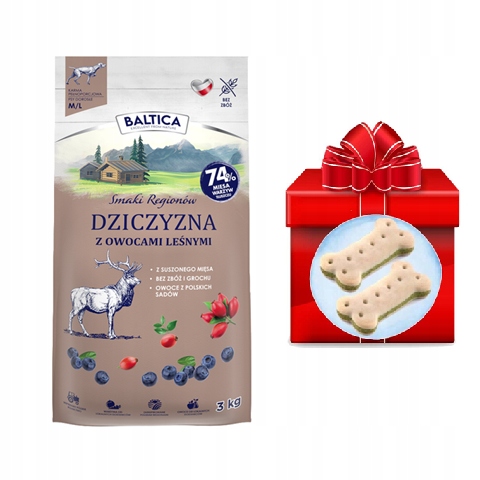 Baltica Smaki Regionów Dziczyzna z owocami leśnymi M/L 3kg sucha karma