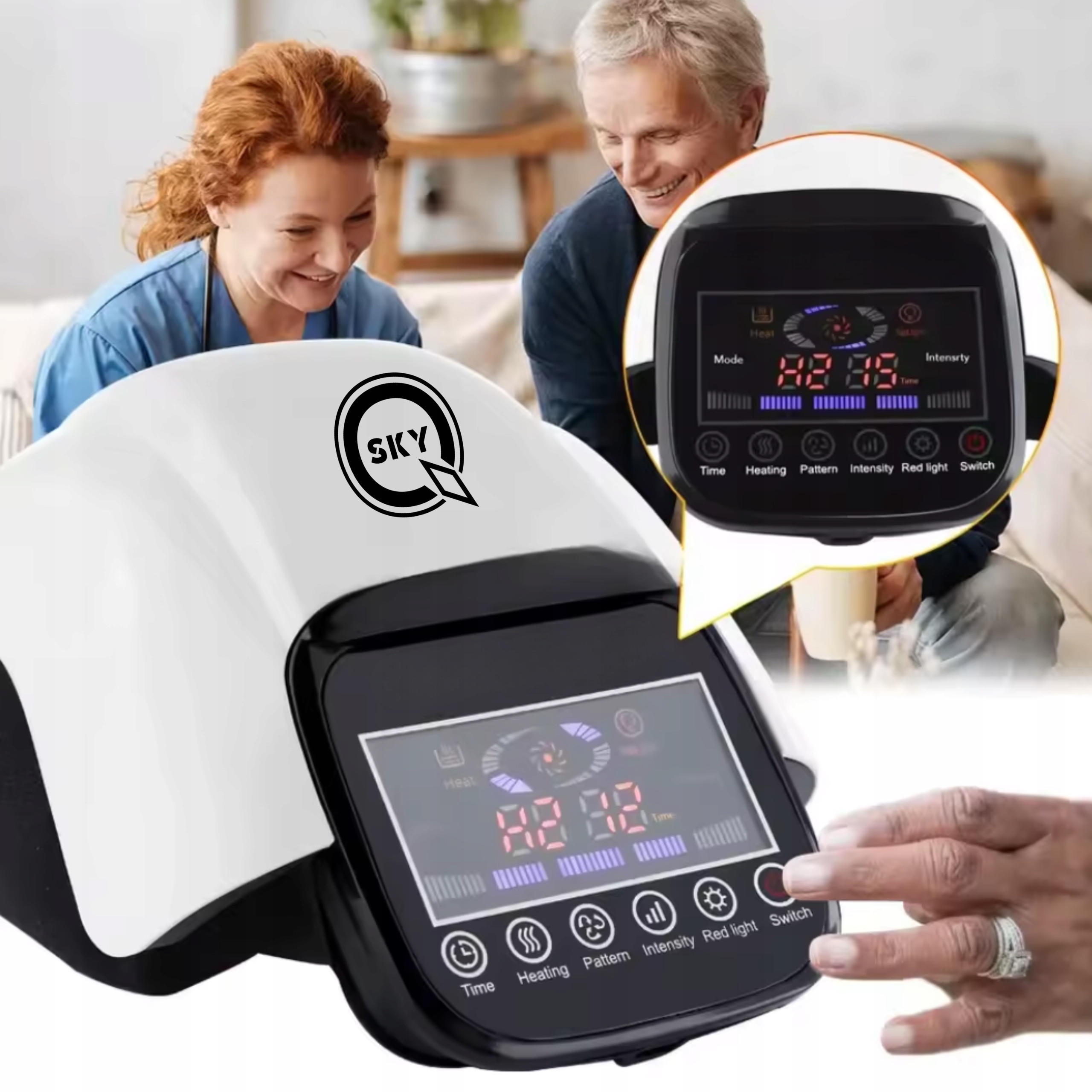 Masażer Do Kolan Łokci Barków Knee Grzanie Bezprzewodowy Podgrzewany