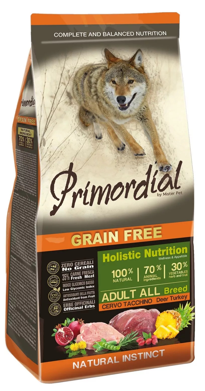 Levně Primordial Dog Grain Free Adult Deer & Turkey 2 kg, jelen s krůtím masem
