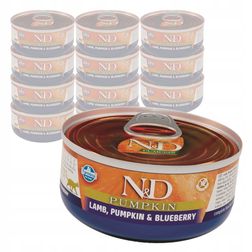 Levně Farmina N&d Lamb & Pumpkin Blueberry 12x70g Mokré Krmivo Pro Kočky Jehněčí maso