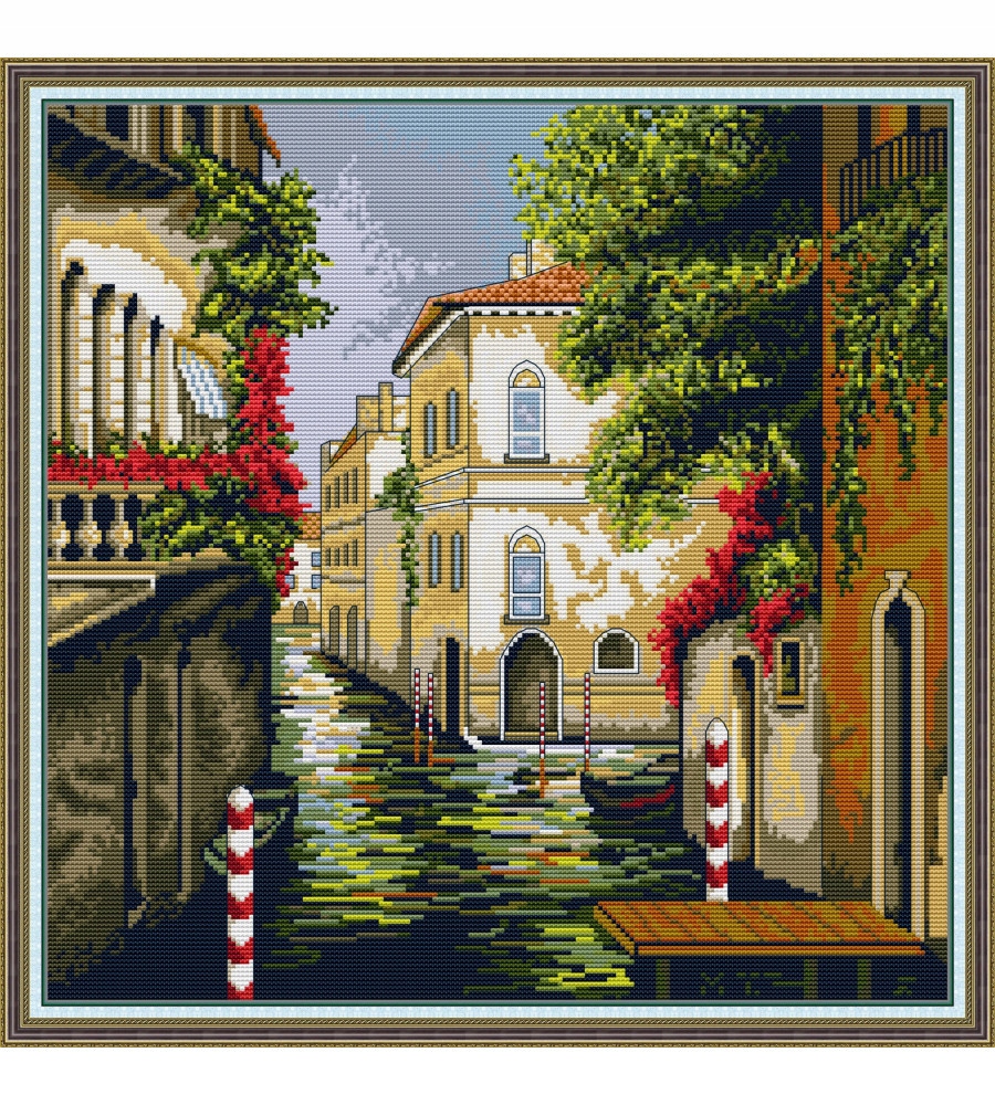 Kanva s potiskem vyšívací sada (kanva,mulina)