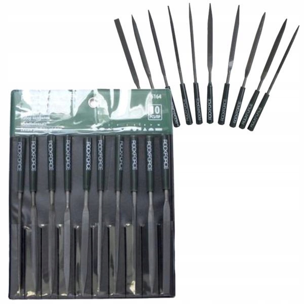 Komplet PILNIKI IGIEŁKOWE 10 el. Iglaki Warsztatowe METALU Precyzyjne STAL