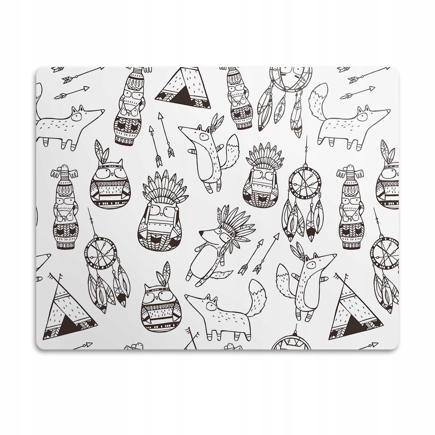 Levně Podložka pod misku pro psa kočku Indiánská vesnice 90x60 cm