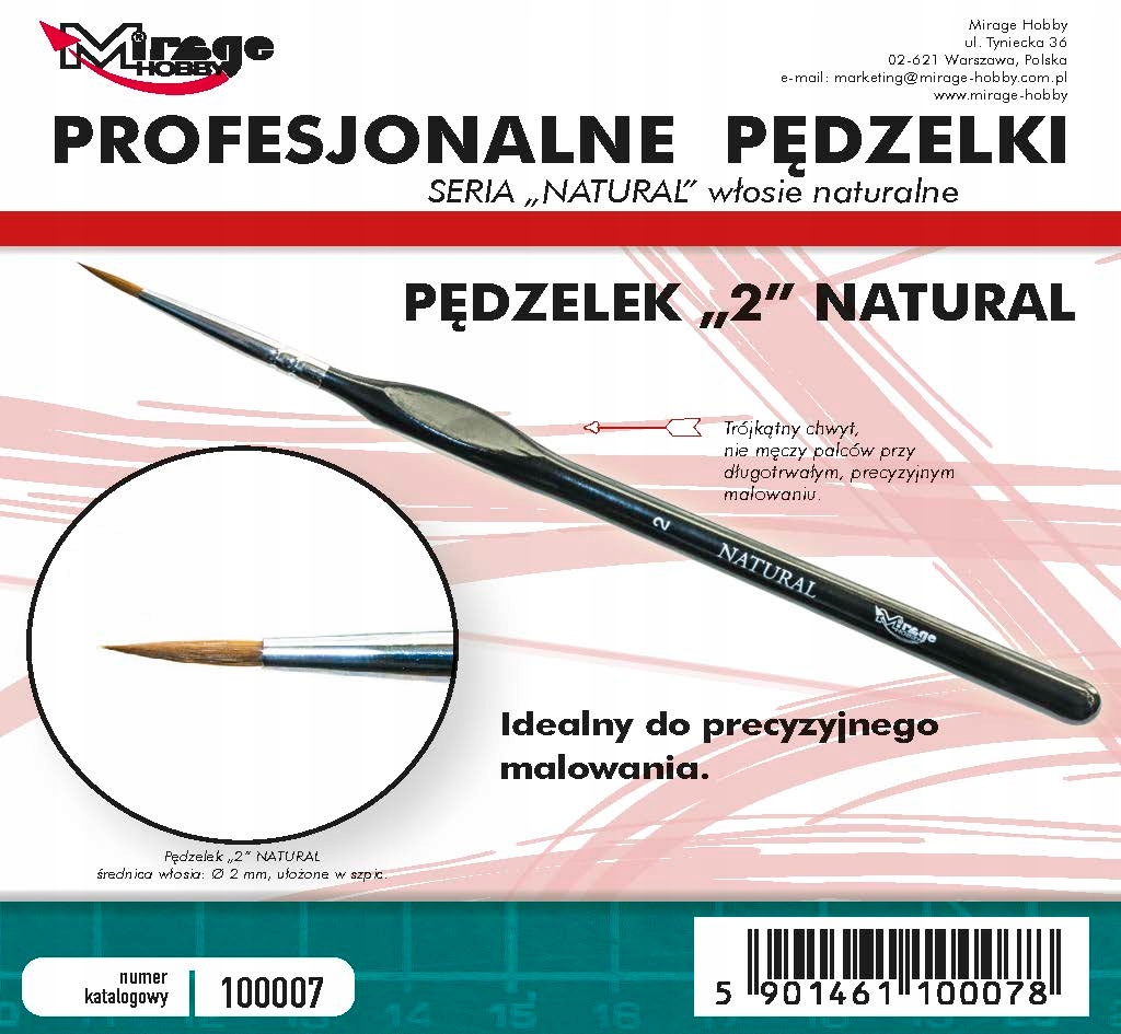 

Pędzel Mirage 100007 Natural nr 2 (włosie naturaln