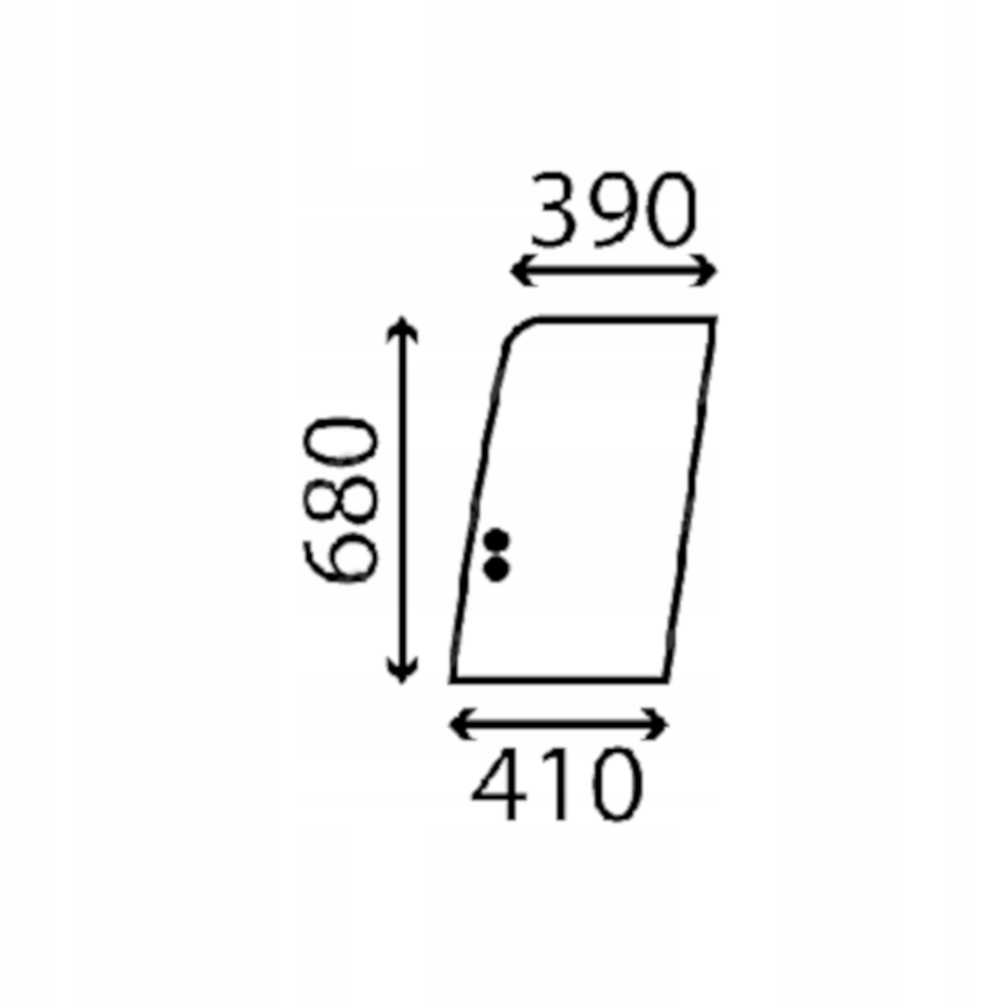 sklo Komatsu přední dveře horní 20Y-54-52850