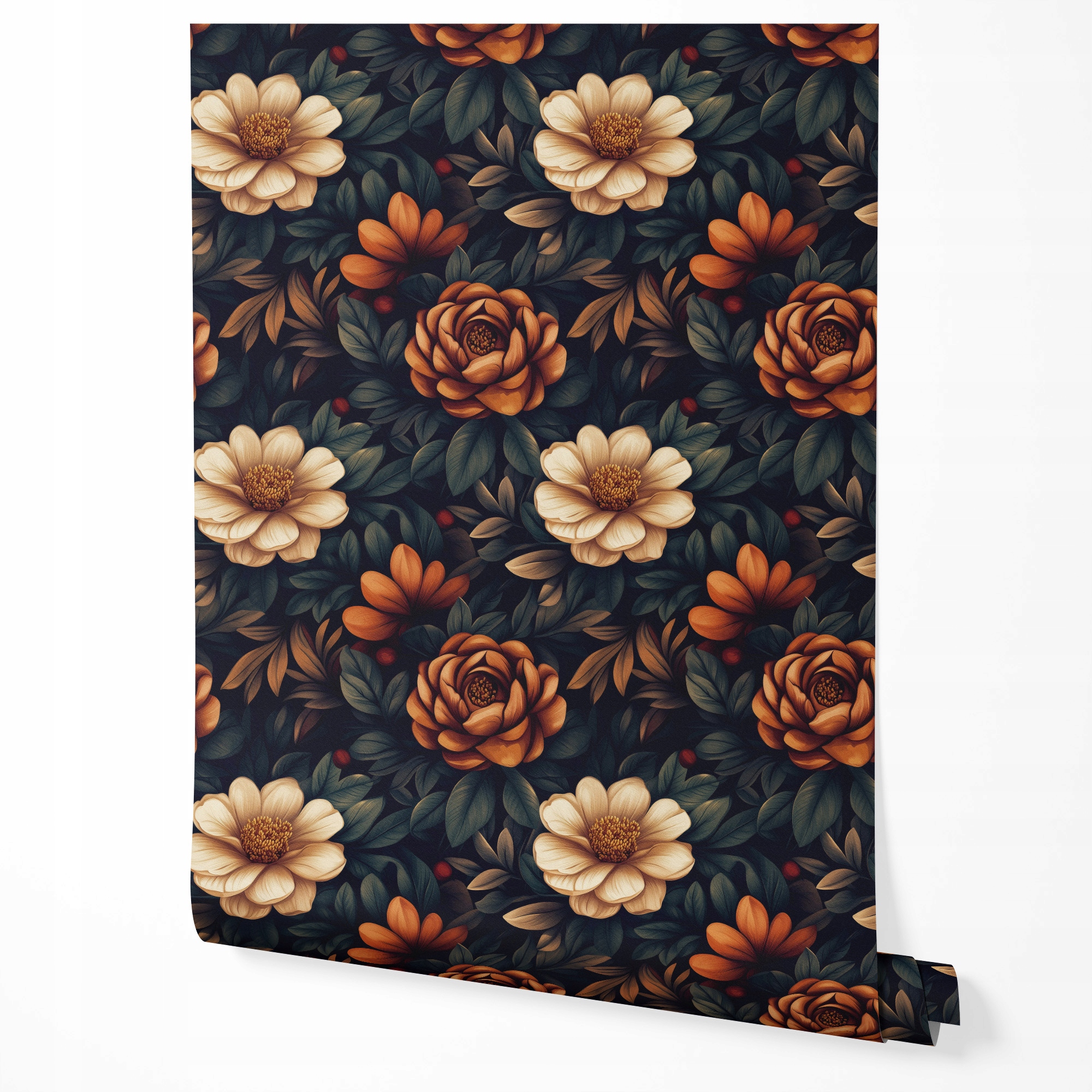 Tapeta Na Stenu Floral Farebné Kvety Listy Do Jedálne, Kuchyne, Kancelárie