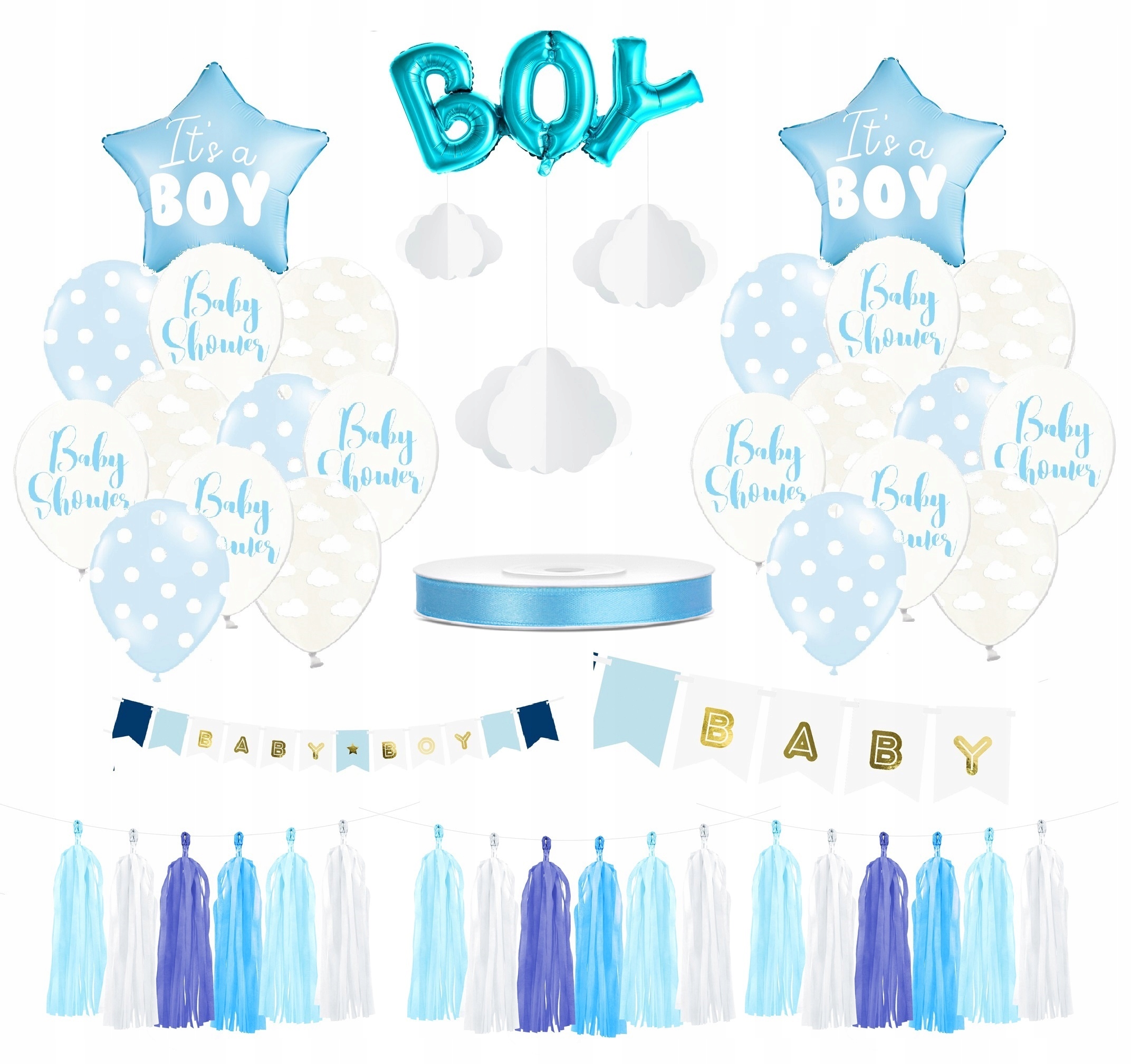 

Wielki zestaw dekoracje balony Baby Shower chłopca