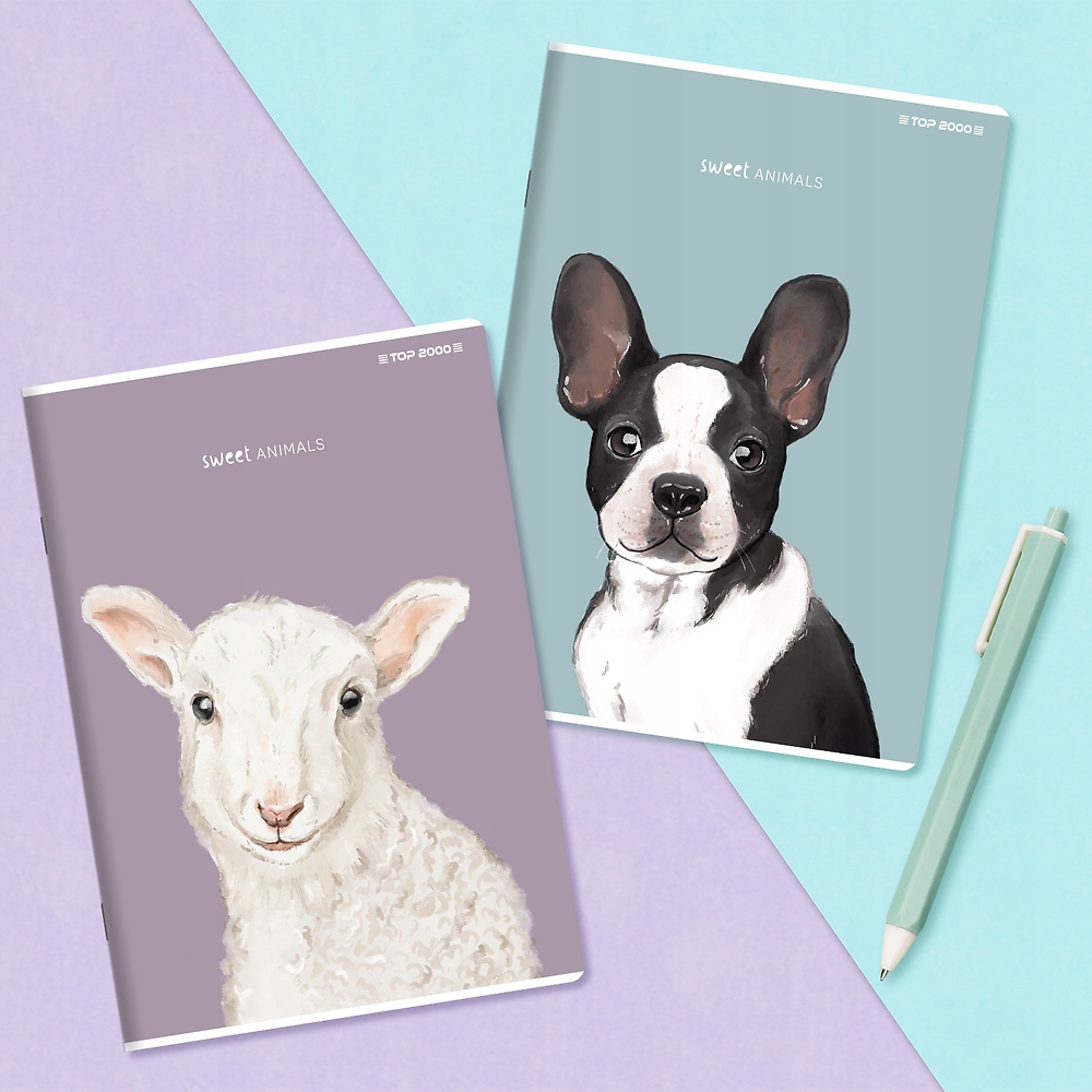 ZESZYT DO SŁÓWEK TOP 2000 SWEET ANIMAL A6 16 KARTEK KRATKA MIKS WZORÓW Liczba sztuk w zestawie 320 szt.