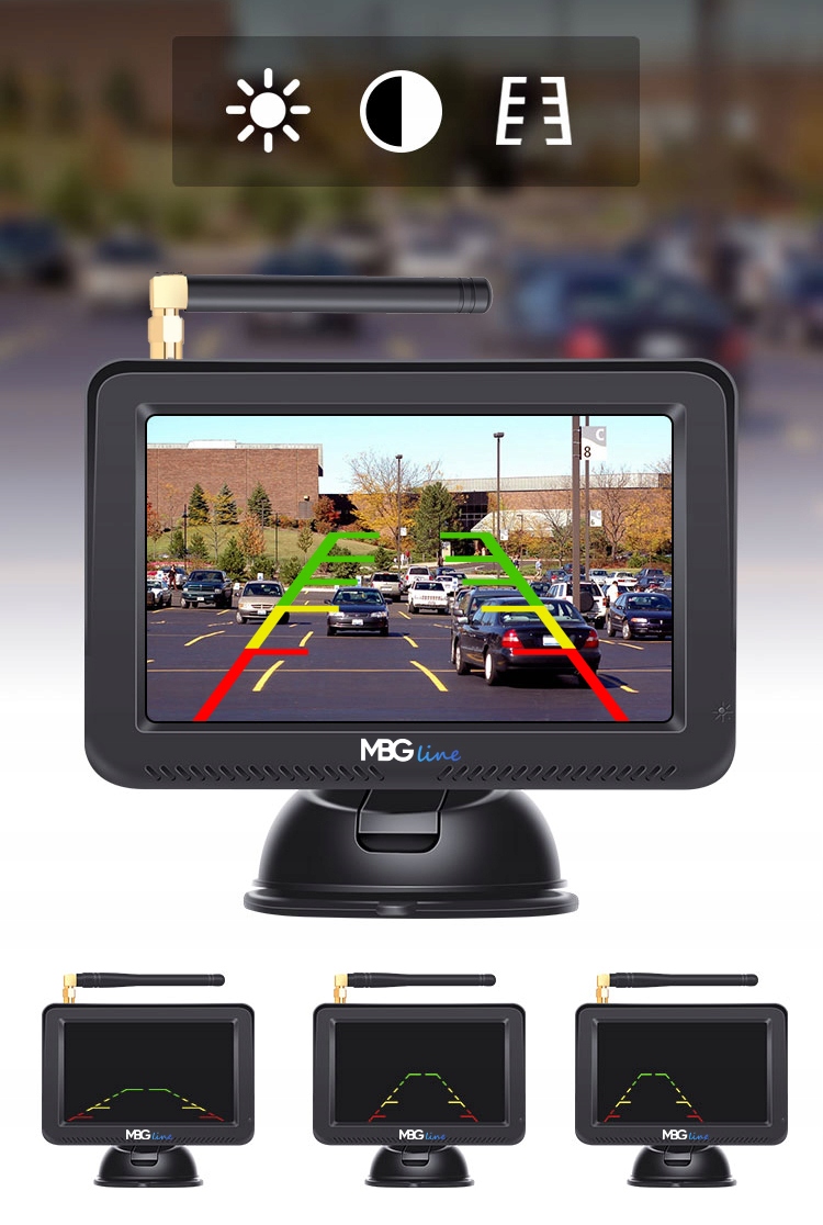 BEZPRZEWODOWY ZESTAW COFANIA HD KAMERA LCD 4 3 LCD Display screen