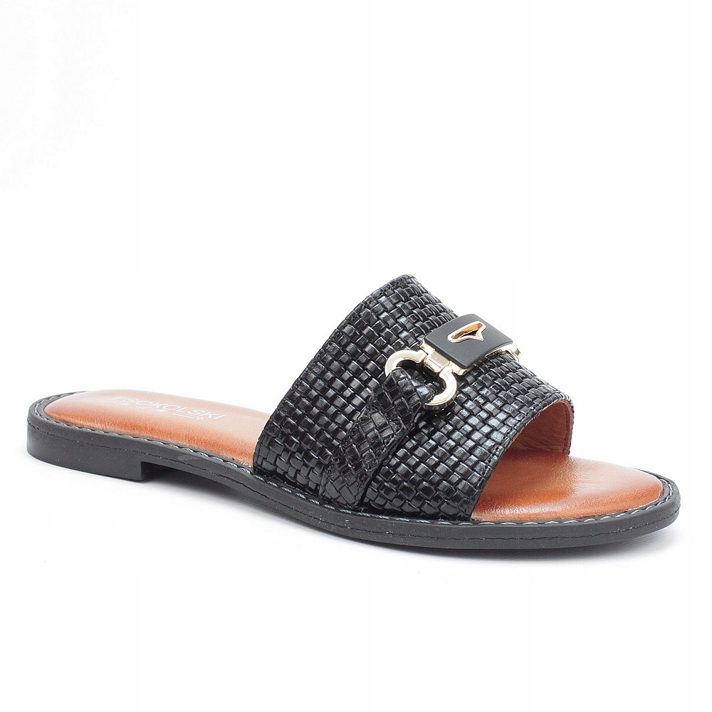 Sokolski L25-168 Černé Pohodlné Žabky Kůže vel. 39