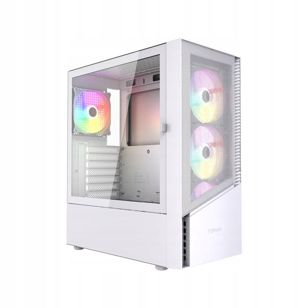 Gembird Fornax 4300W/Midi Tower/Transpar./Biela