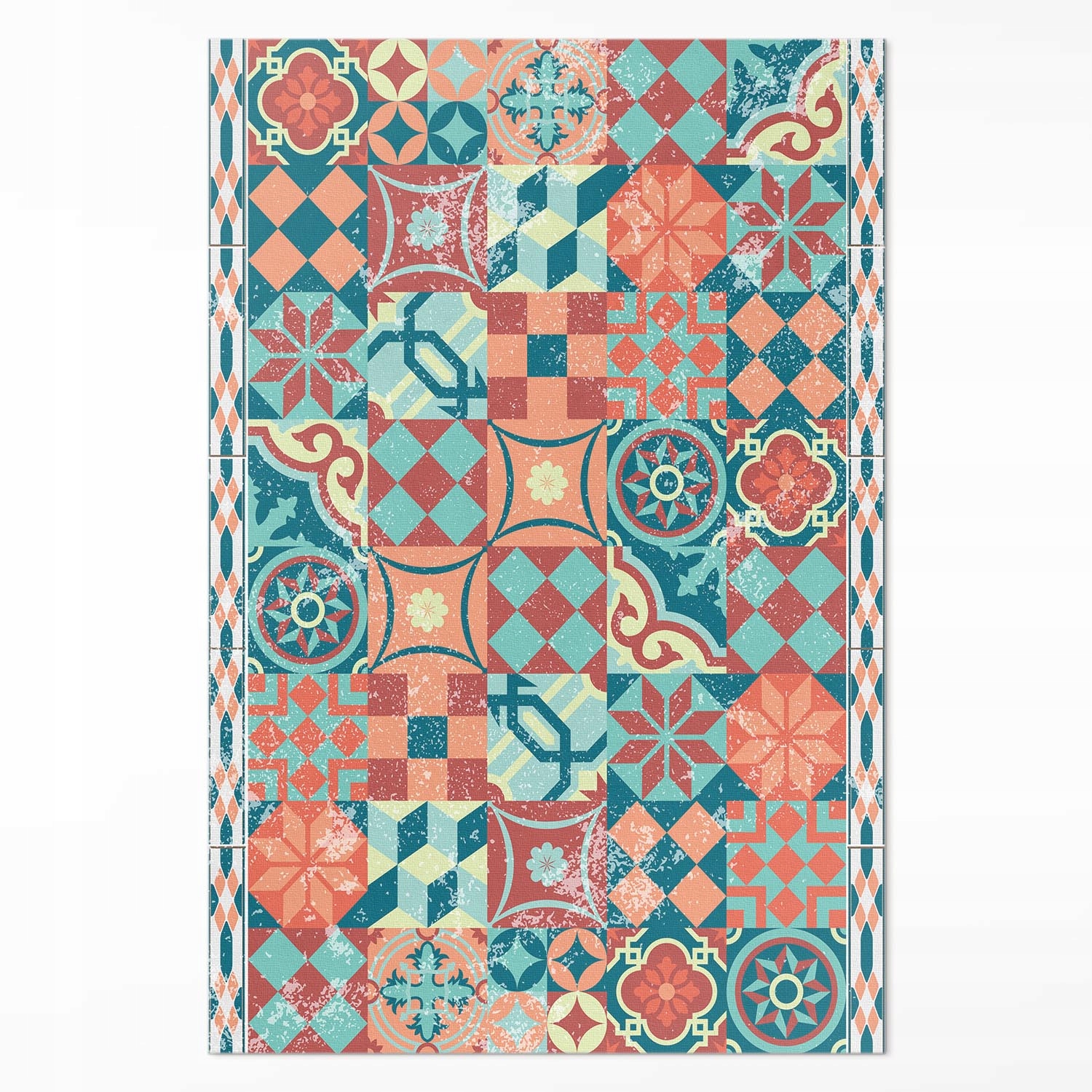 Vnútorný dekoratívny koberec Portugalské retro ošúchané dlaždice 100 x 150 cm