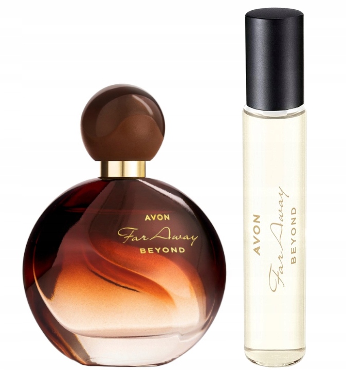 Avon Far Away Beyond Zestaw Perfumy Damskie 50ML Perfumetka 10ML nowe opa