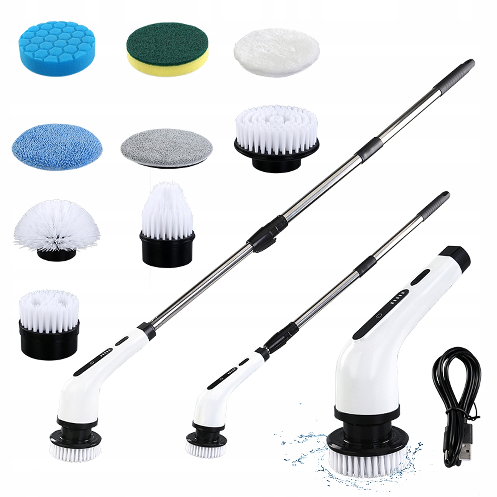 Levně Elektrický Čisticí Kartáč S 9 Náhradními Hlavicemi, Kartáč Na Mop 9V1