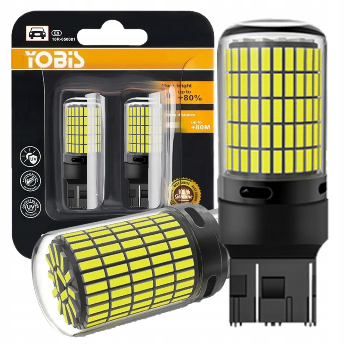 Żarówki Led Yobis 7443 W21/5W 4014 150SMD Białe 8,7W Canbus – 2 szt.