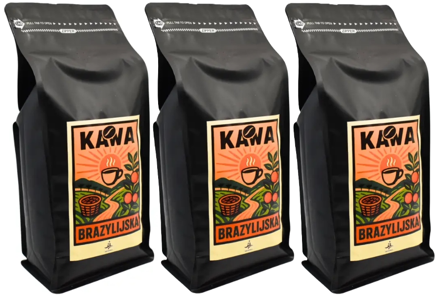 Levně 3 x Káva Brazílie 1KG Arabica 100% vyvážená kyselost Sladká