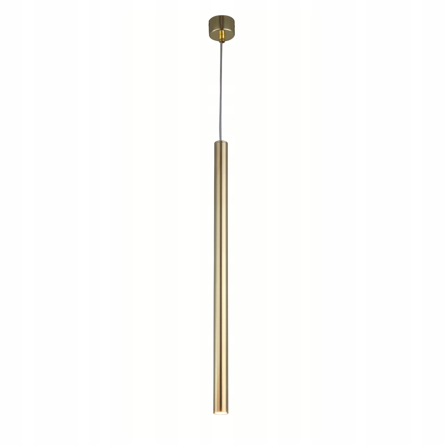 Závěsná lampa Lungo Jednotlivá Zlatá Převis Trubka Minimalistická Tuba 1xG9