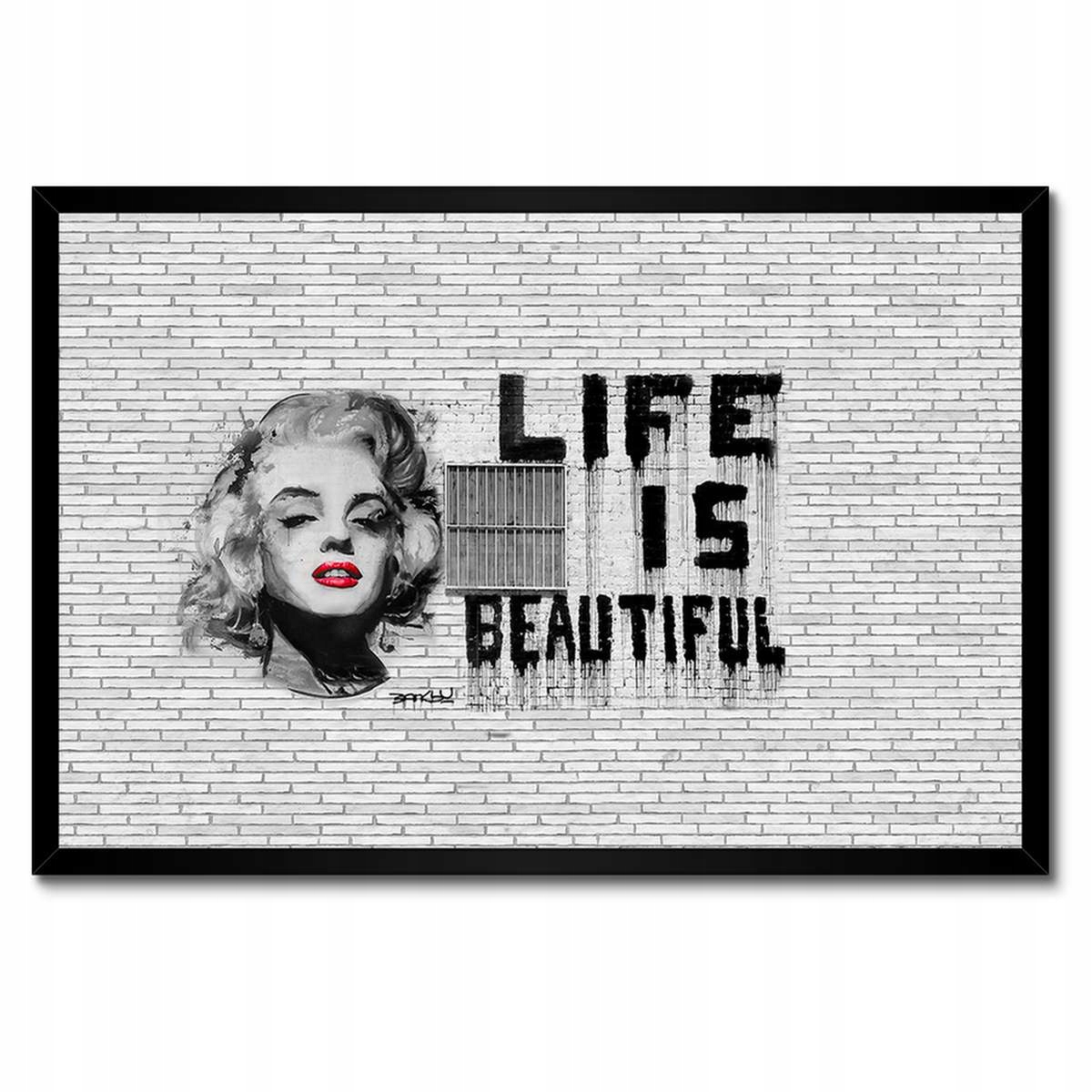 Plakáty v rámu 60x40 Banksy Life jsou krásné