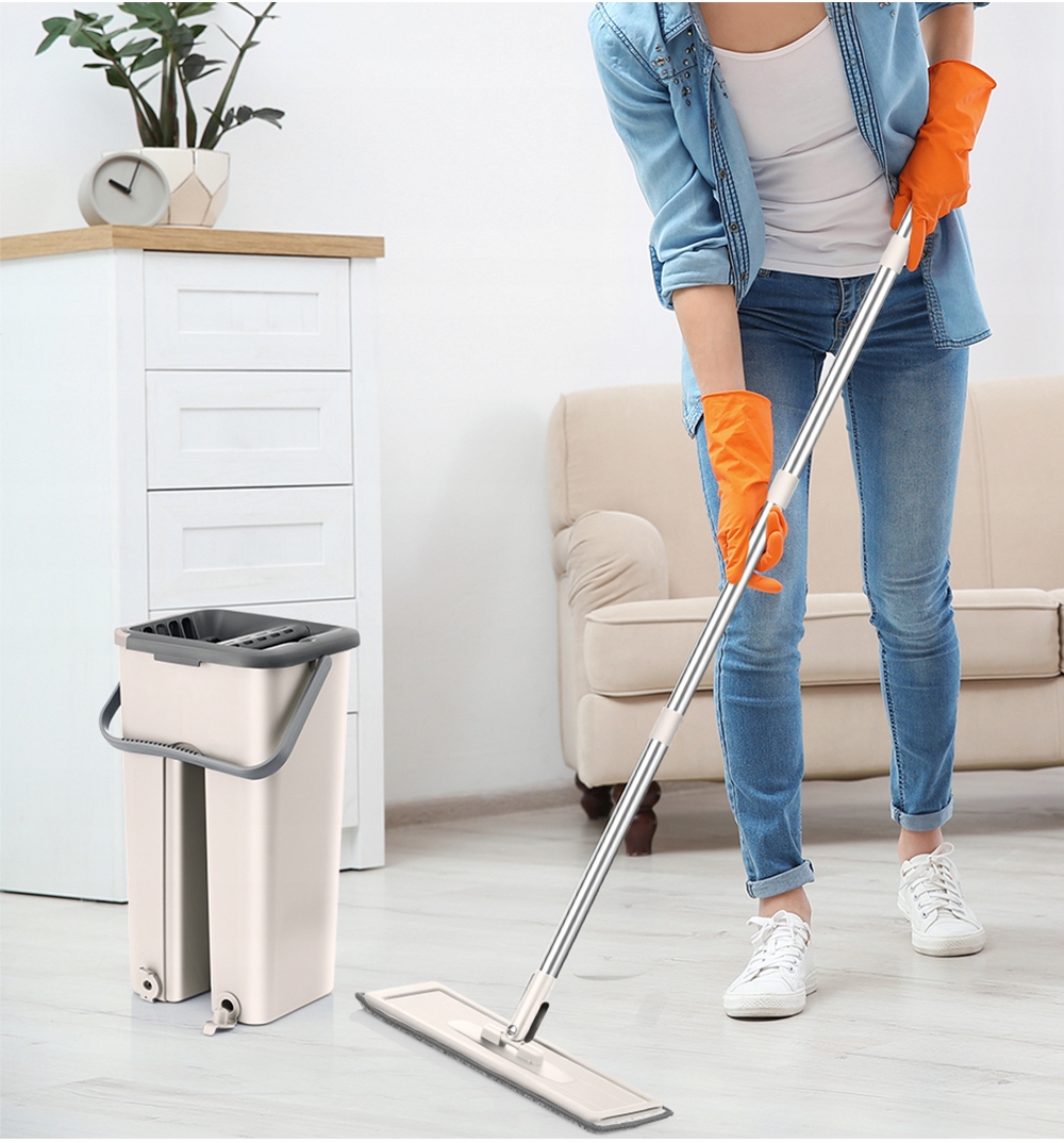 PŁASKI MOP DWUKOMOROWE WIADRO WYCISKACZ + 2 WKŁADY Marka AFF