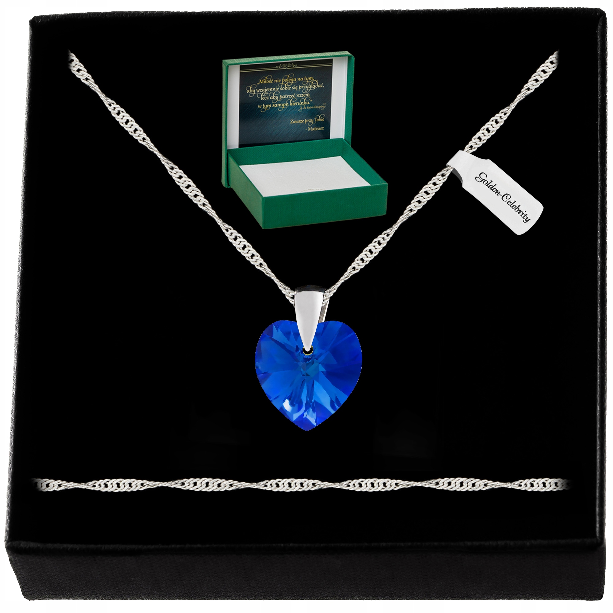 Stříbrný Náhrdelník Srdíčko Swarovski 925 Řetízek Přívěsek Pro Sestru