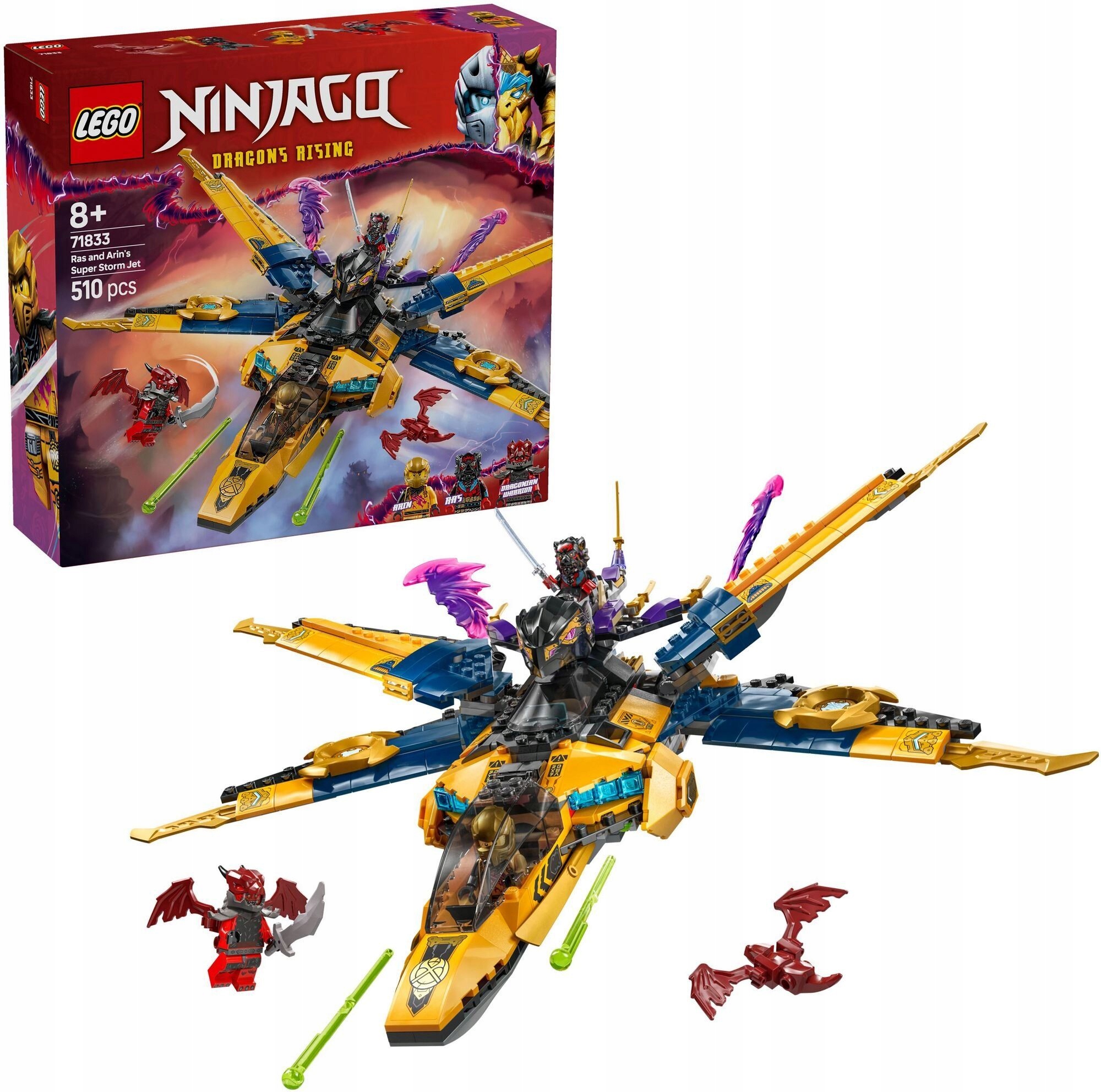 Lego 71833 Ninjago Ras i burzowy superodrzutowiec Arina