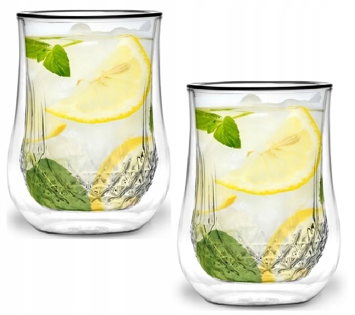 

Szklanki 2 Termiczne Kawy Latte Soku Wody Diamante