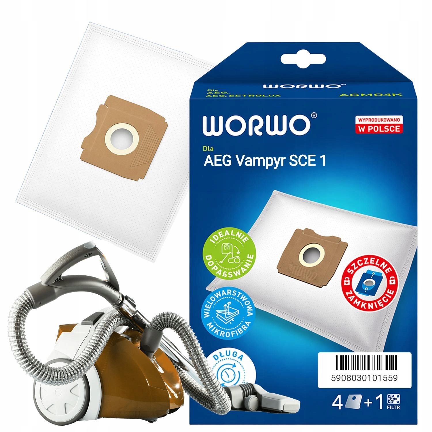 Worki Do Odkurzacza Aeg Vampyr Sce 1 AGMB01, 4 Sztuki, Filtr,
