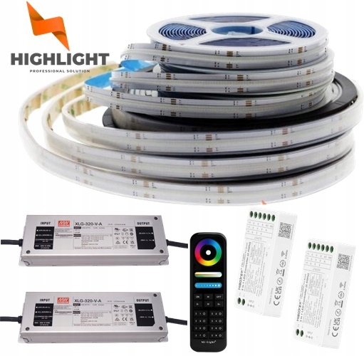 30m Sada Fasáda Vodotesný Pás Remienok Led Cob RGBW-IP67 Nepretržitá linka